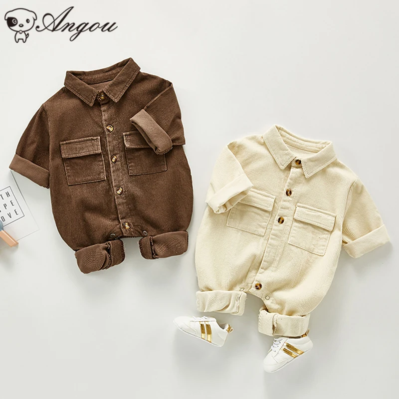 

Комбинезон с длинным рукавом для новорожденных мальчиков и девочек, однотонные Комбинезоны для маленьких мальчиков, повседневная одежда для девочек