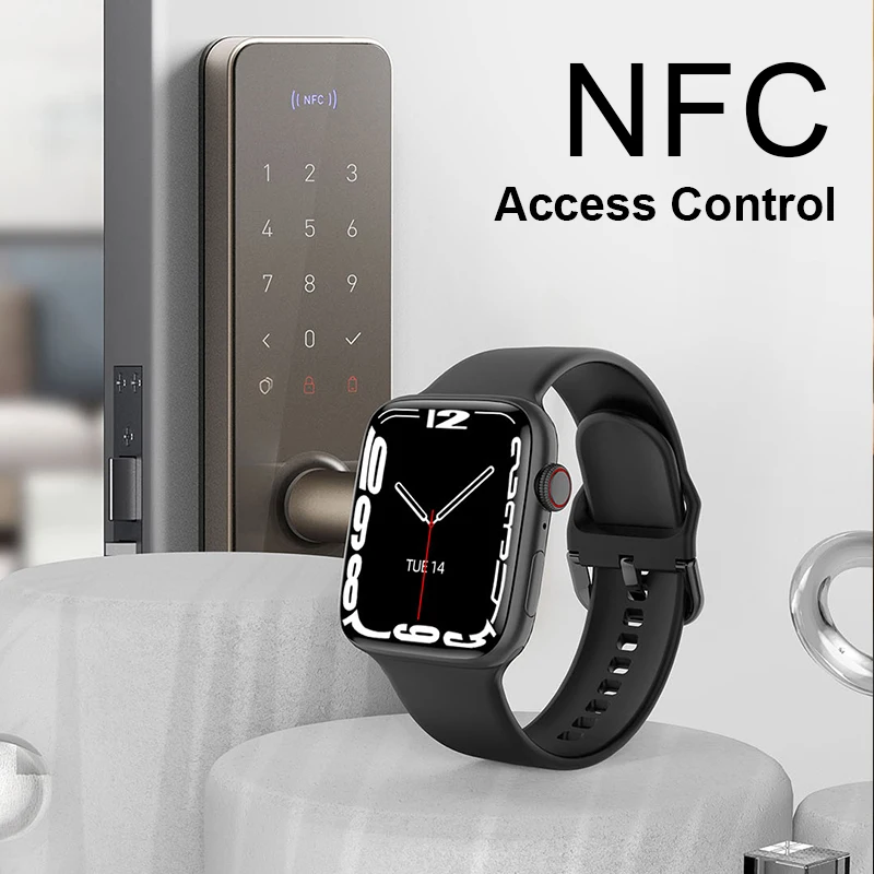2022 NFC Smart Watch Men Women Smartwatch Door Access Control 1.9 in HD Screen Wireless Charging Dial Call Fitness Bracelet
