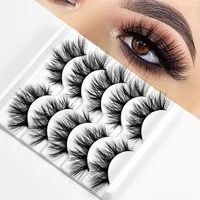 3d handmade chemical fiber false eyelashes five pairs of soft and comfortable cotton thread stem three dimensional multi layer e
