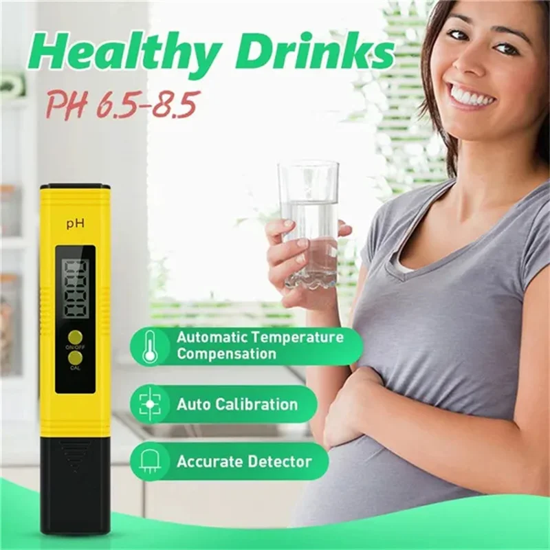 

PH Tester High Accuracy Digital LCD PH Tester Aquarium Pool Automatic Calibration Water Quality Purity Tester Portable PH Meter