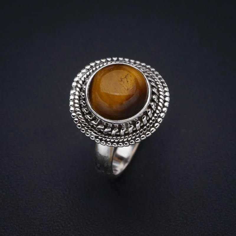 

StarGems Tigers Eye Handmade 925 Sterling Silver Ring 8.75 F1900