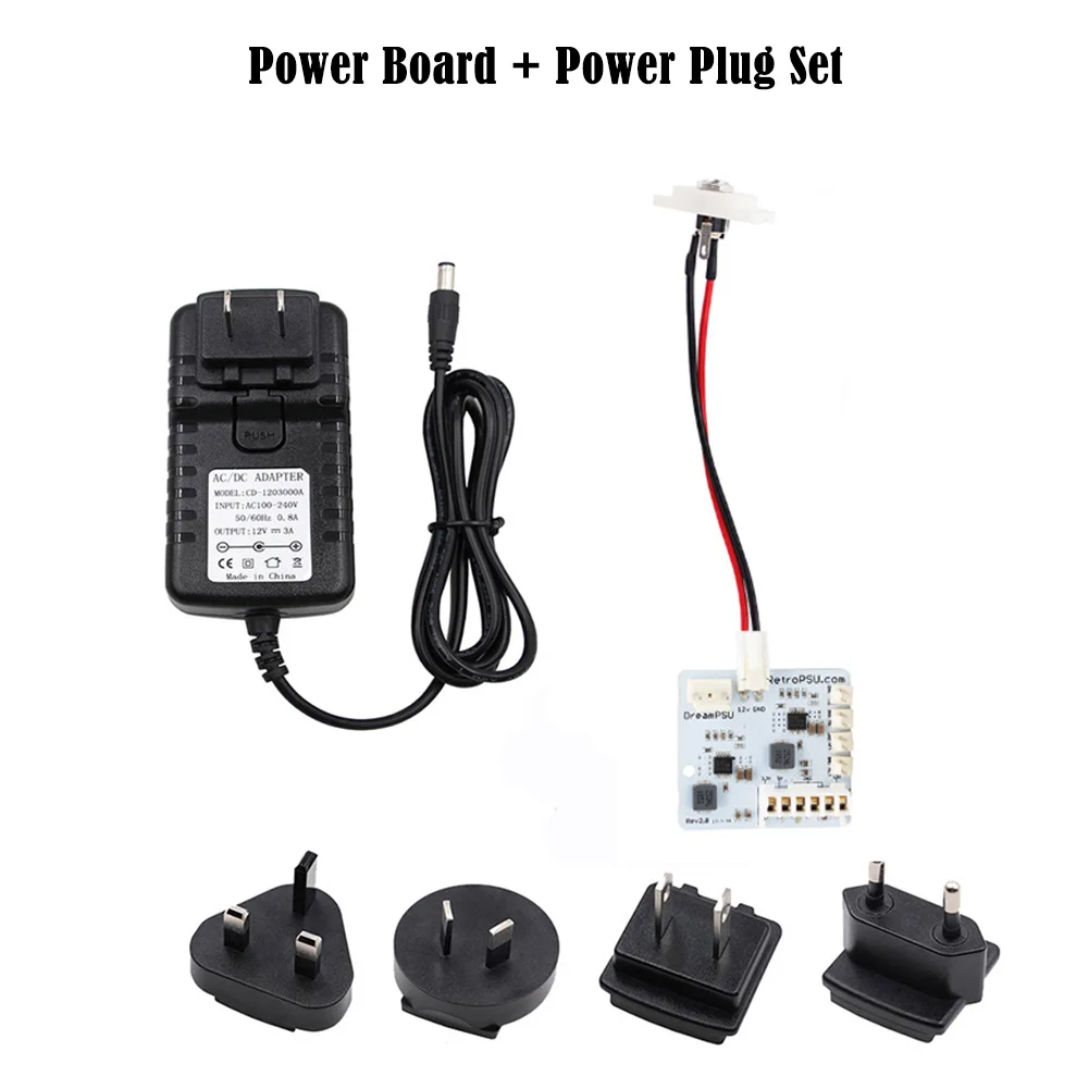 

DreamPSU Rev2.0 12V Power Supply Board + Power Plug Adapter for SEGA DreamCast Game Console Replacement Parts
