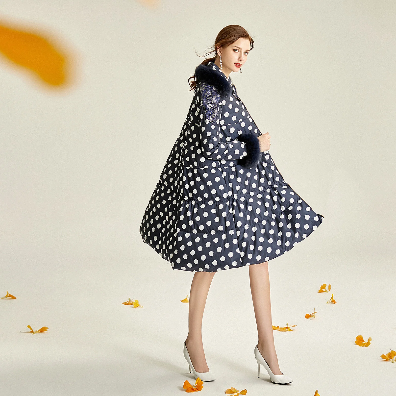 Женское пальто большого размера зимняя женская куртка с воротником из 2023