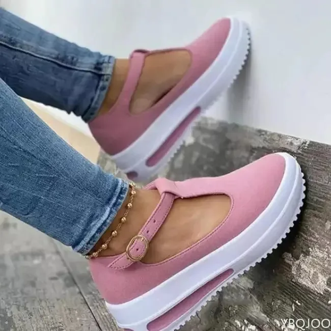 

Women Shoes 2022 Fashion Increase Casual Platform Shoes Women Round Toe Loafers Women Buckle Wedge Shoes Zapatillas Mujer
