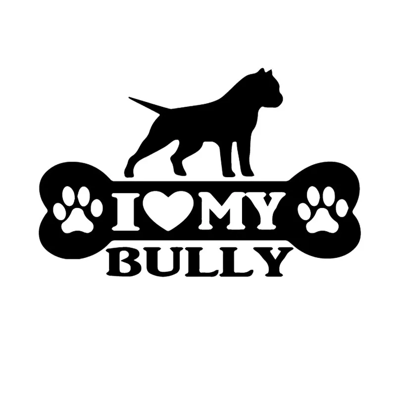 

FUYOOHI забавные наклейки внешние аксессуары American Bully Bone Dog Pit Bull автомобильная наклейка виниловая наклейка мультяшный декор черный/белый