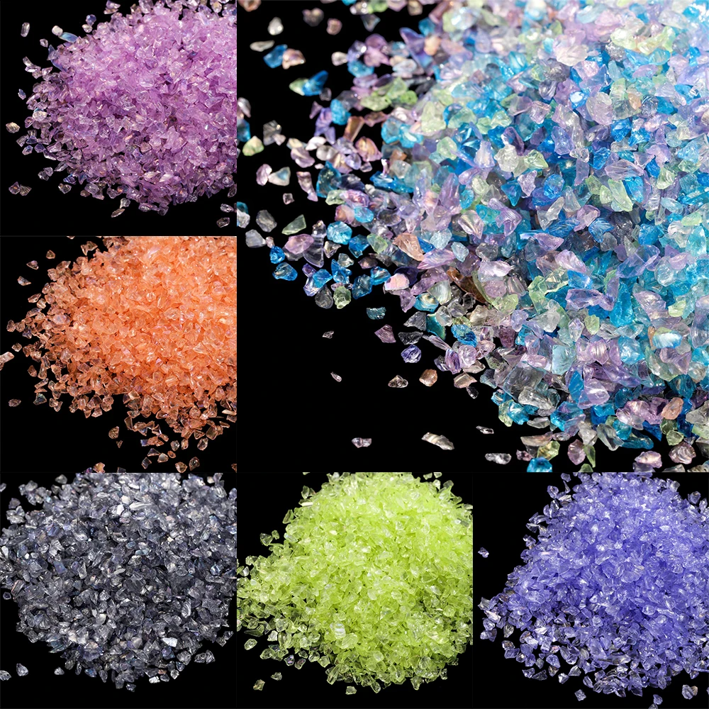 

20-50g Broken Glass Stones Resin Fillings Crystal UV Epoxy Filler Crafts Nail Art Decoration Handmade Jewelry Making Mold Filler