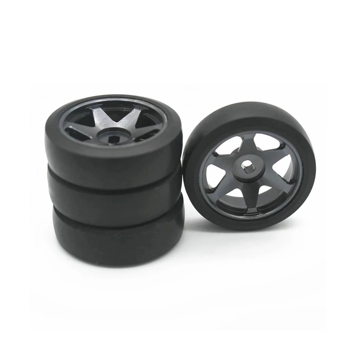 

4 шт. твердые пластиковые дрифтерные шины, металлические колесные диски для 284131 K969 K989 Mini-Z 1/28, запчасти для радиоуправляемых автомобилей, серый