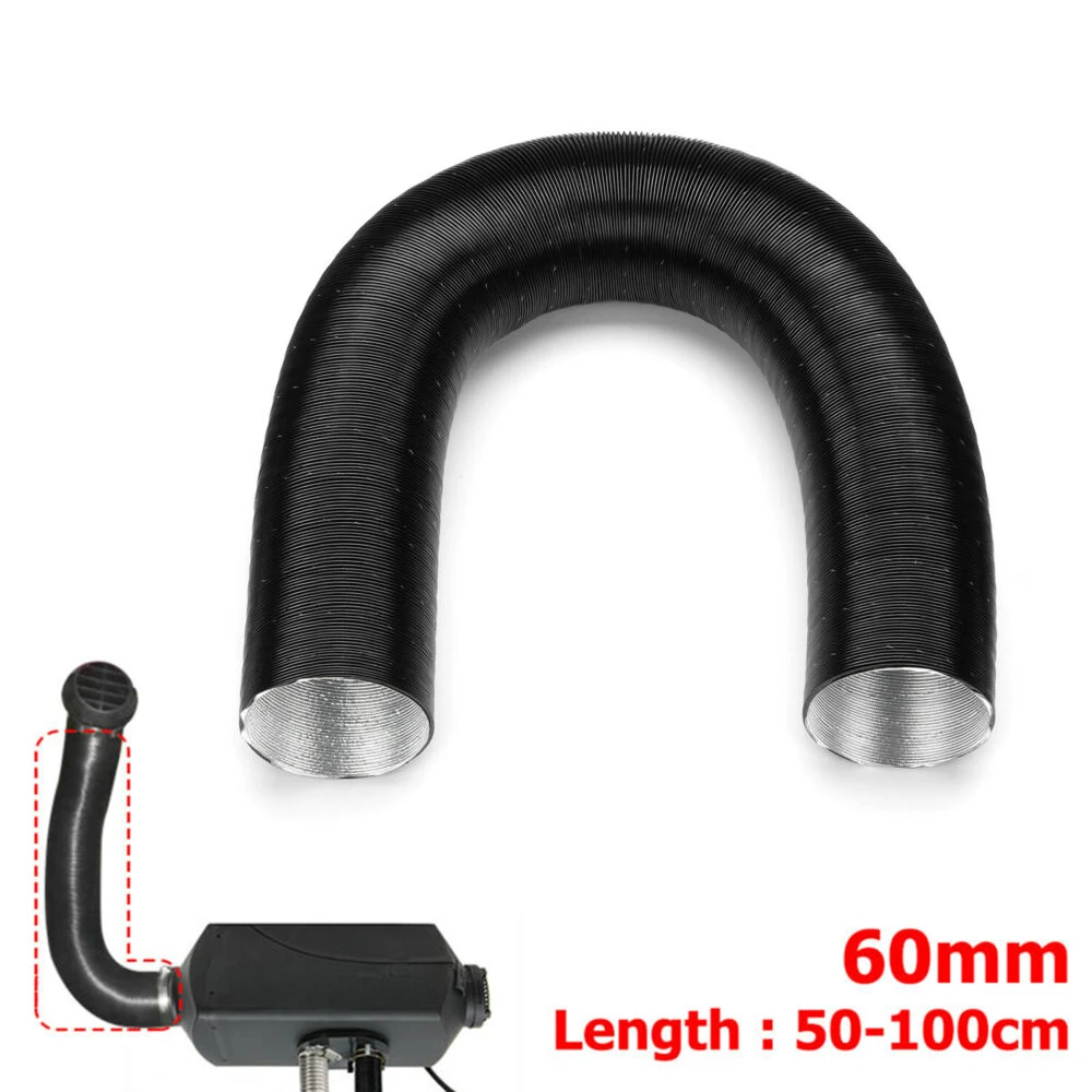 

Black Heater duct​ Ducting Hot&Cold Replacement 60mm Accessory Aluminum