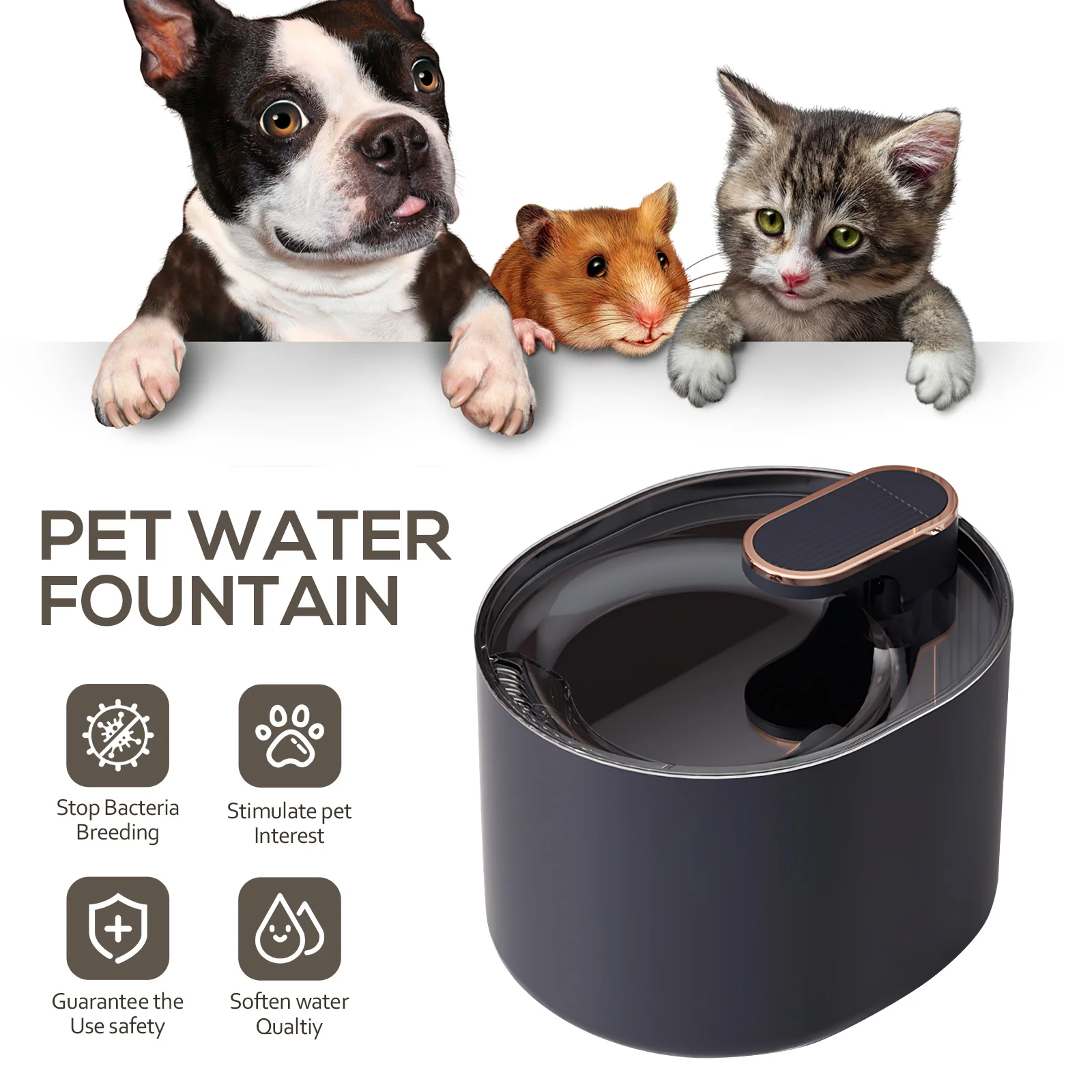 

Pet Drinking Fountain For Cats Water Dispenser Automatic Waterer Small Strainer Intelligent