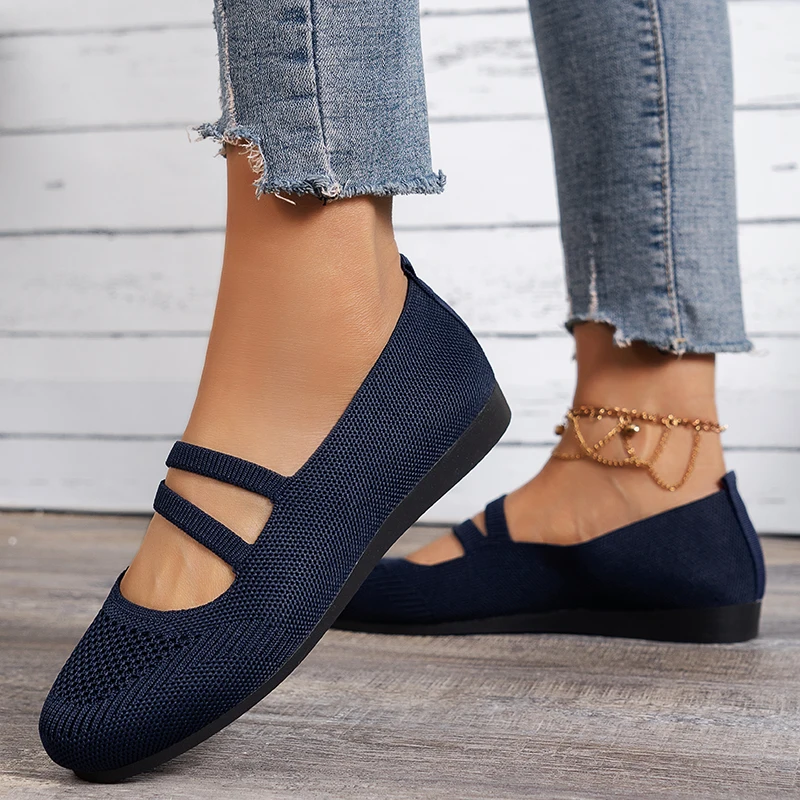 2023 New Women's Flat Shoes Round Toe Single Shoes Casual Comfort Lightweight Mom's Shoes Loafers Zapatillas Mujer Size 43