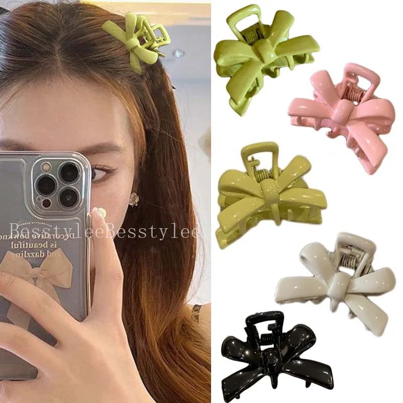 

Fashion Colorful Metal Hair Claw For Women Hair Clip Korean Elegant Girl Ornament Hair Accessories Bow Small Size Headwear
