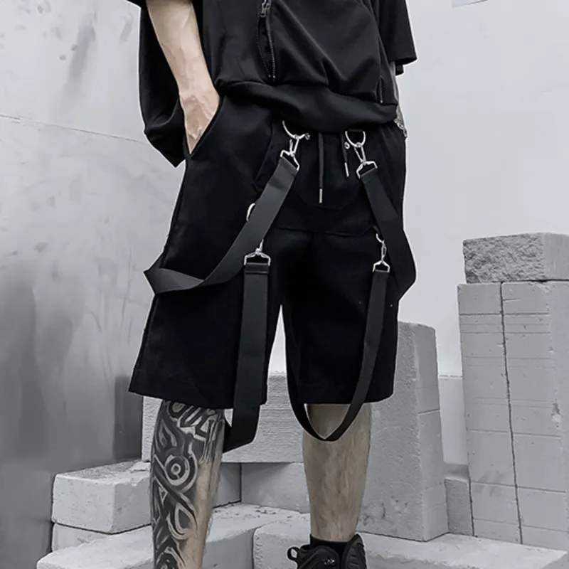 Летние модные хлопковые шорты HKSH с лентами Мужская модная темная уличная одежда