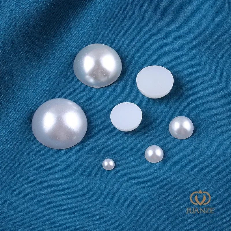 Высококачественные полужемчужные плоские полушарики из белого АБС-пластика