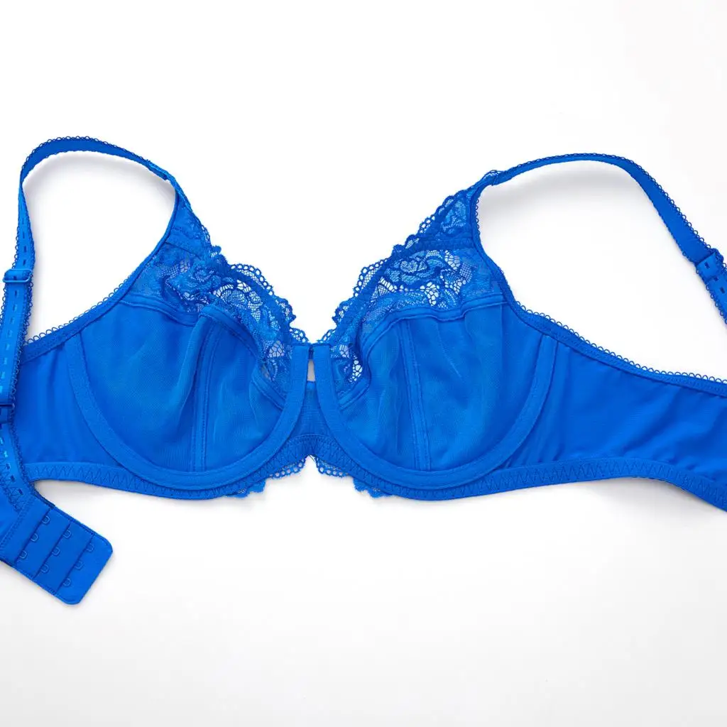 Women's Plus Size Minimizer Floral Lace Bra Full Coverage Underwire Unlined DD E F G