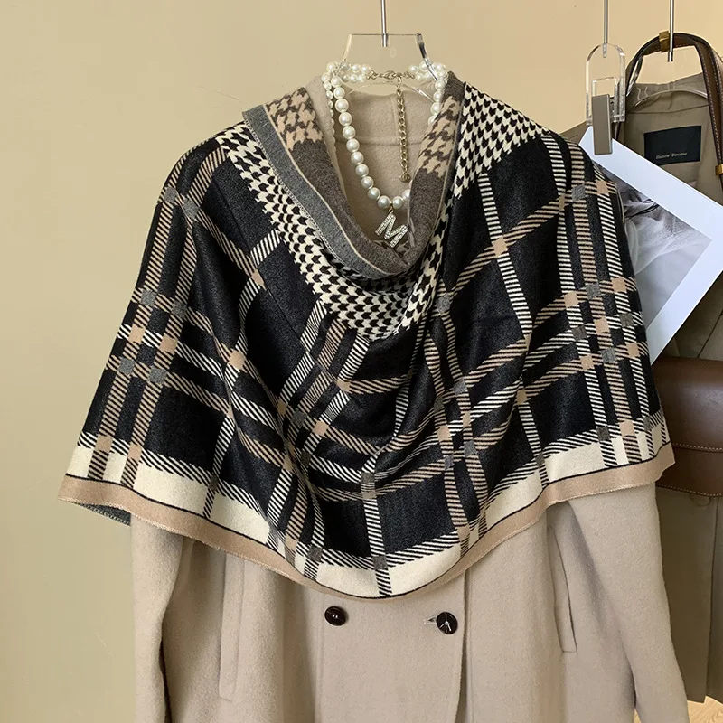 

Luxury Brand Winter Women Scarf Warm Cashmere Wraps Shawl Plaid Printed Scarves Long Stole Pashmina Bufandas Female Foulard 2023