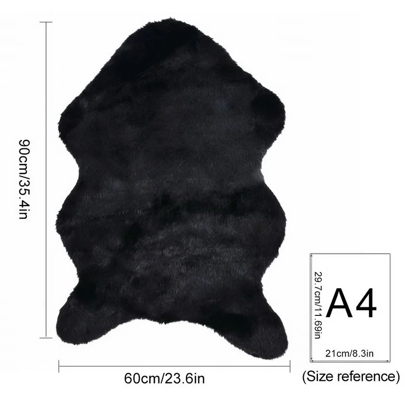 Чехол для стула из гладкой кожи с мехом мягкая овчина теплый пушистый коврик