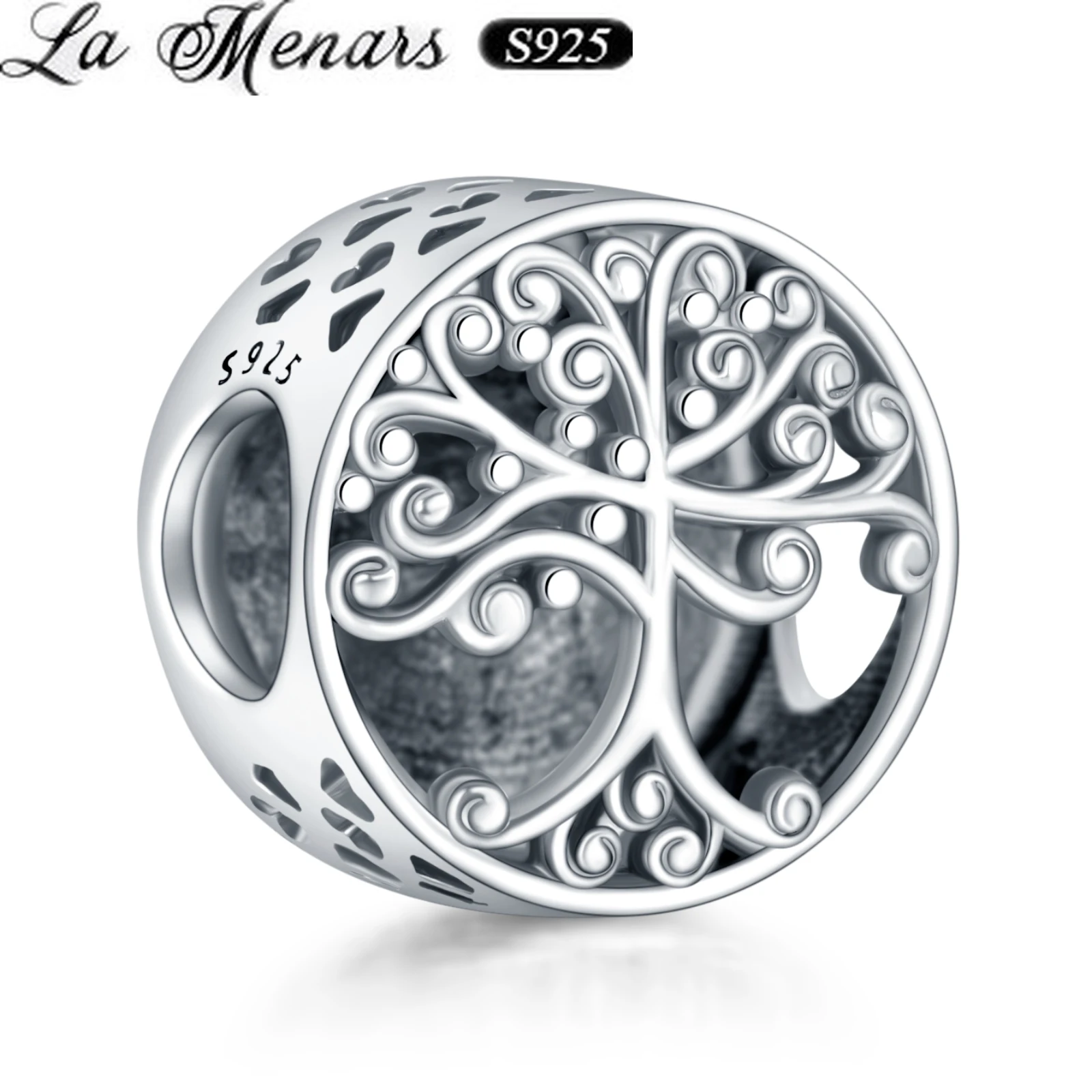 

La Menars Fine Jewelry Beads 925 Sterling Silver Classic Tree of Life Charm Fit Bracelets & Bangles Jewelrys Making