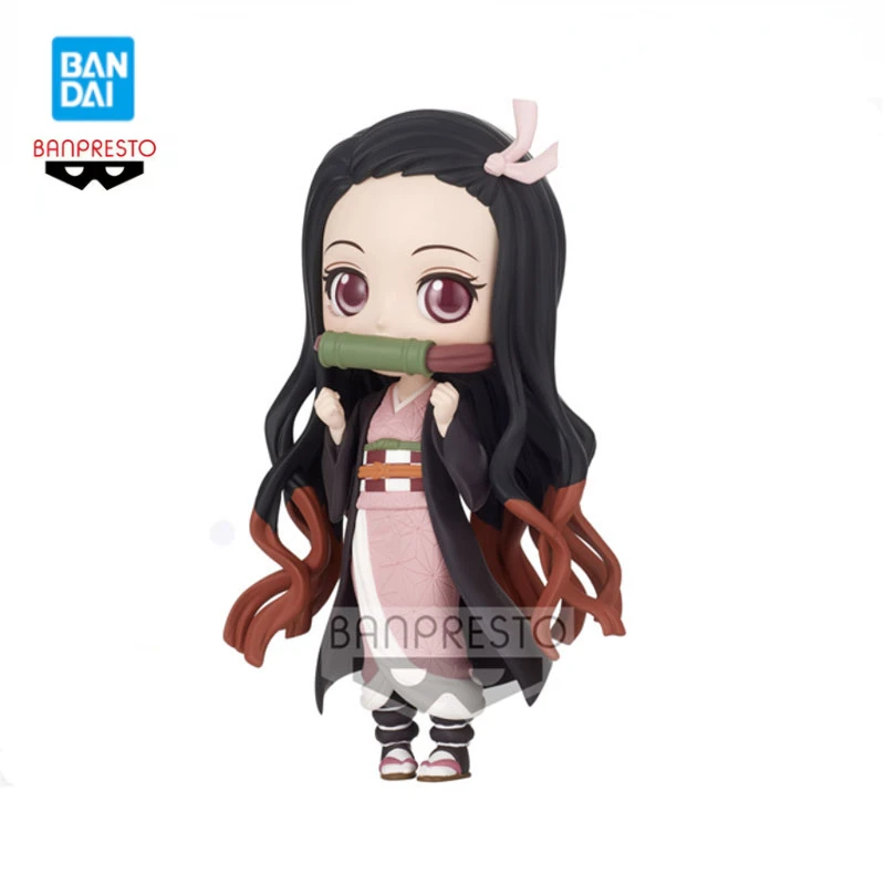 

Bandai подлинный Q Posket Demon Slayer Аниме фигурки камадо незуко ПВХ экшн-фигурки модели игрушки коллекционные комнаты декор подарки