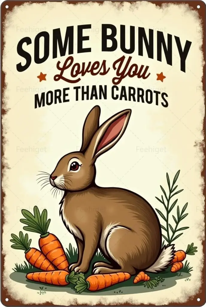 Металлическая вывеска &quotSome Bunny Loves You More Than Carrots&quot