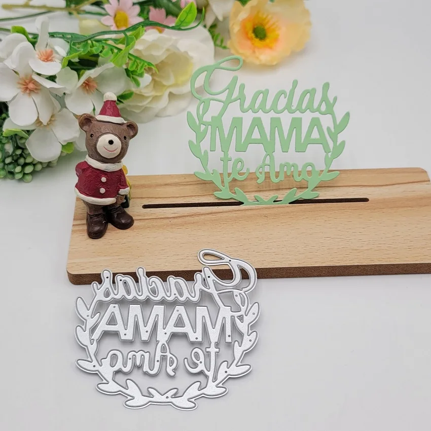 

Mother's Day Spanish Cutting Dies Stencil Template Mold Embossing Tool Die Cuts for Card Album Paper Scrapbooking DIY Etched Die
