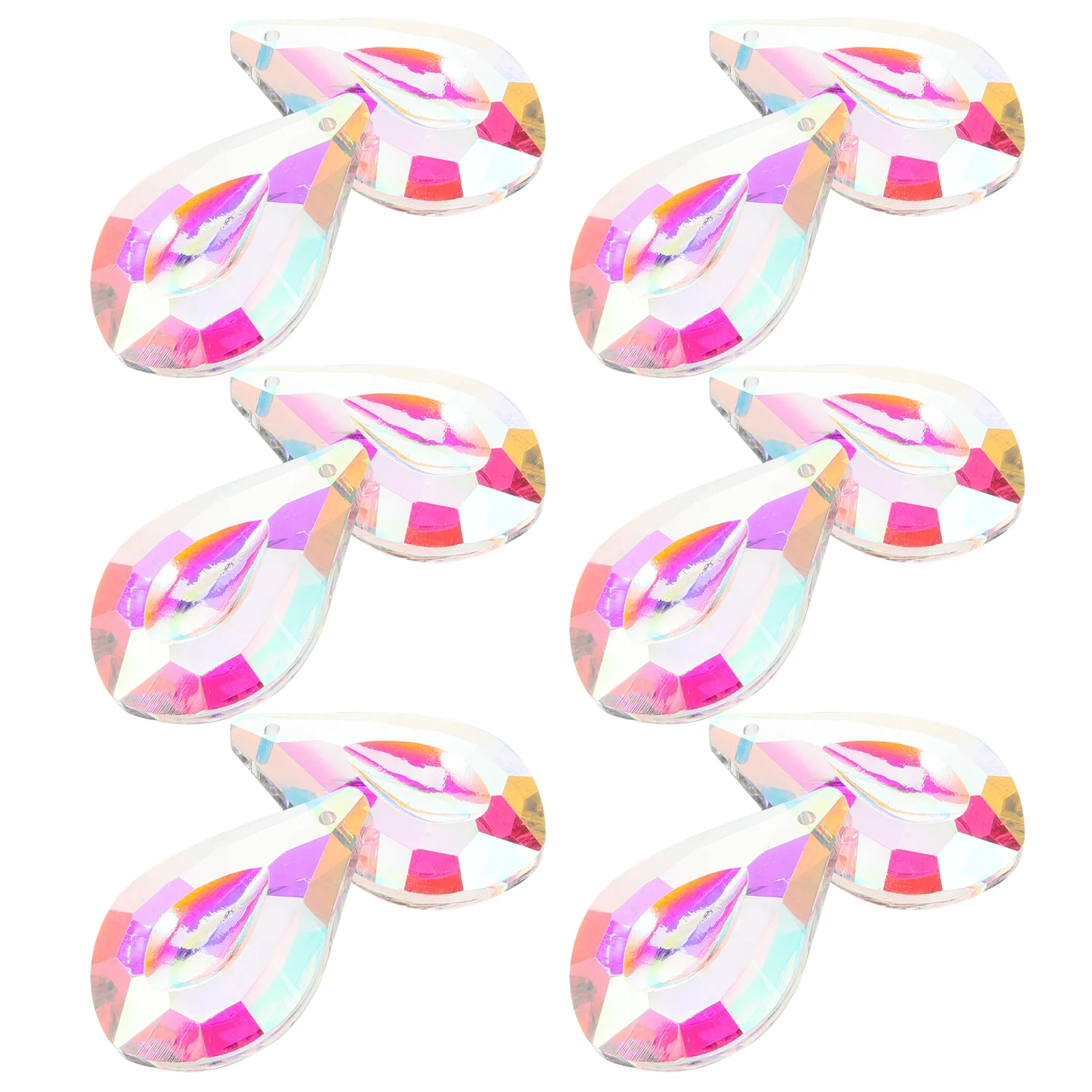 

12pcs Crystal Prisms Chandelier Prisms Parts DIY Pendants Decorations Chandelier Charms