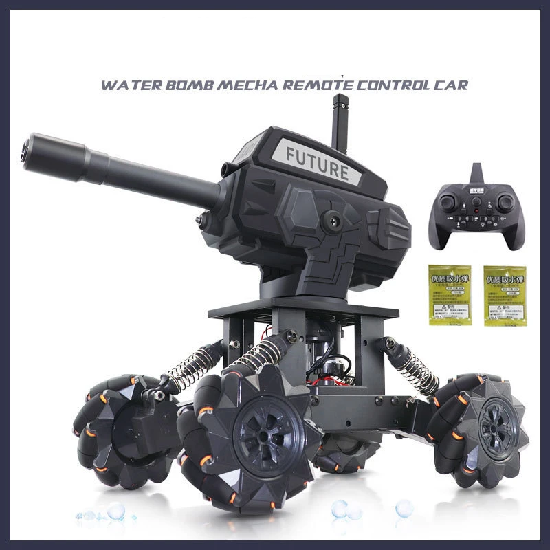 Alloy tank assembled armored vehicle programming tank remote control toy car electric launch water bomb DIY climbing car