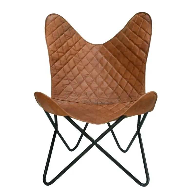 Leather Butterfly Vintage Handmade Real Seat Lounge Hide Brown Cover