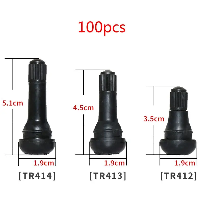 

100Pcs TR414/TR413/TR412 Rubber Tire Valve Cap Car Truck Tubeless Tyre Valve Stem Cover