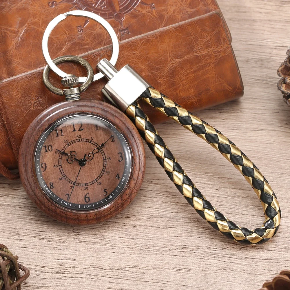 

Vintage Wood Quartz Pocket Watch Pendant Fob Leather Rope Chains Clock Wooden Luxury Watches Gifts 2023 New Wholesale