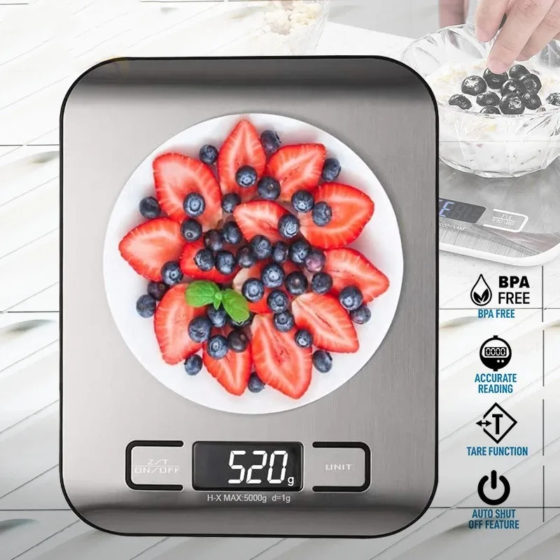 

Цифровые кухонные весы, 5 кг/10 кг, из нержавеющей стали