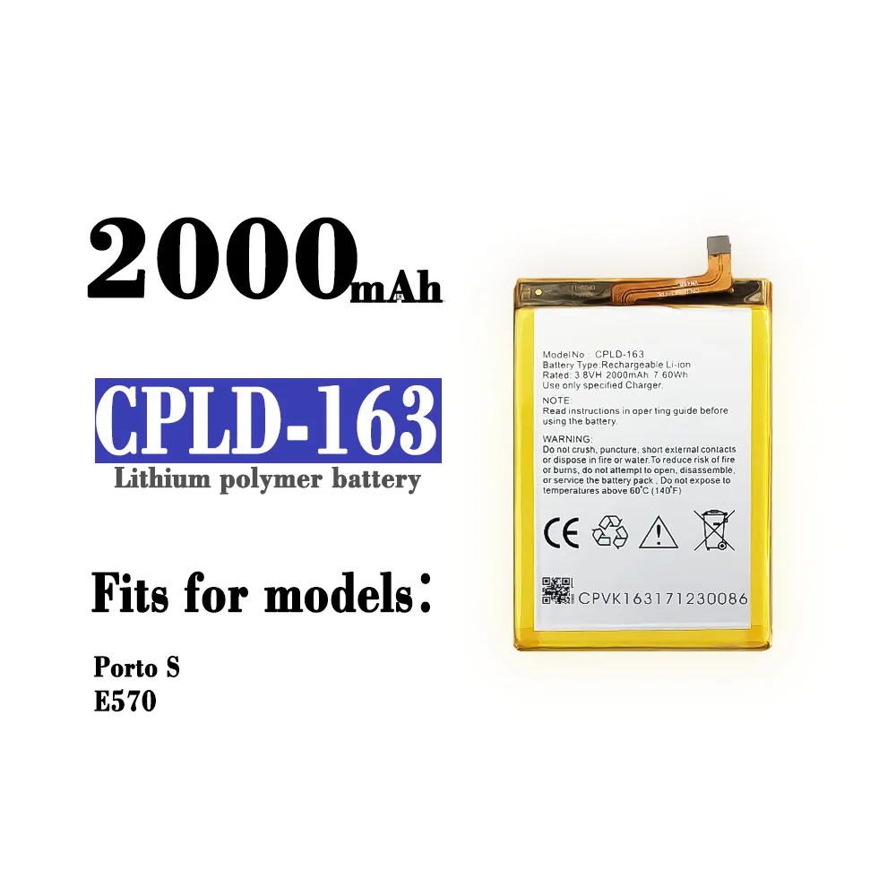 

CPLD-163 100% Orginal Replacement Battery For Coolpad Porto S E570 Mobile Phone High-capacity Built-in Lithium Latest Batteries
