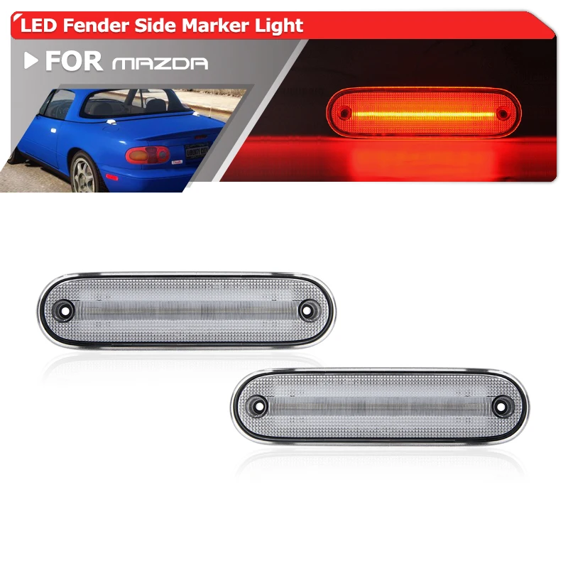 Rear Red Led Side Marker Lights For Mazda MX-5 Miata 1990-2005 Auto Fender Flare Lamps | Signal Lamp