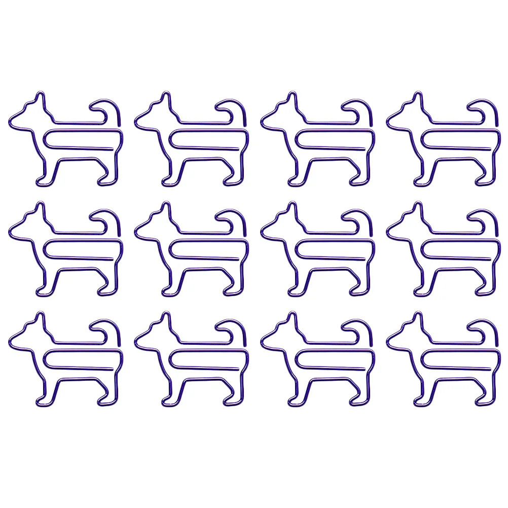 

12pcs Purple Cartoon Creative Pin Clips Animal Shape Clips Paper Clips