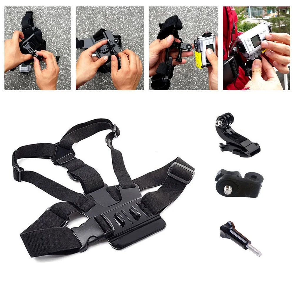 

4in1 1set Chest Belt Strap Mount + J-Hook + Screw for Sony Action Cam HDR-AS15/AS20/AS30V/AS100V FDR-X1000V/W