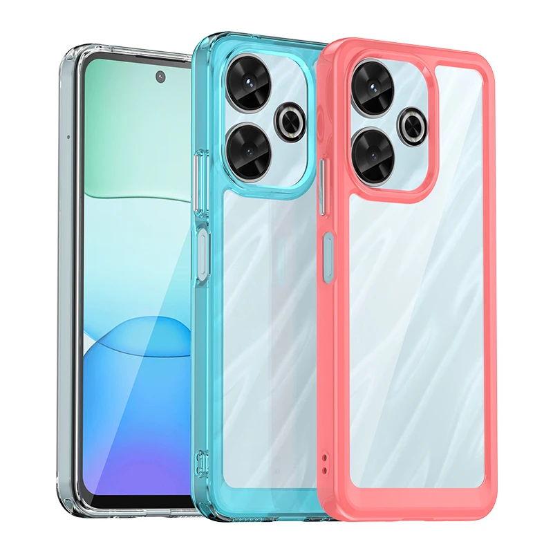 Прозрачный чехол для телефона Xiaomi Redmi 13 цветной защитный чехол-бампер 4G 6 79 дюйма