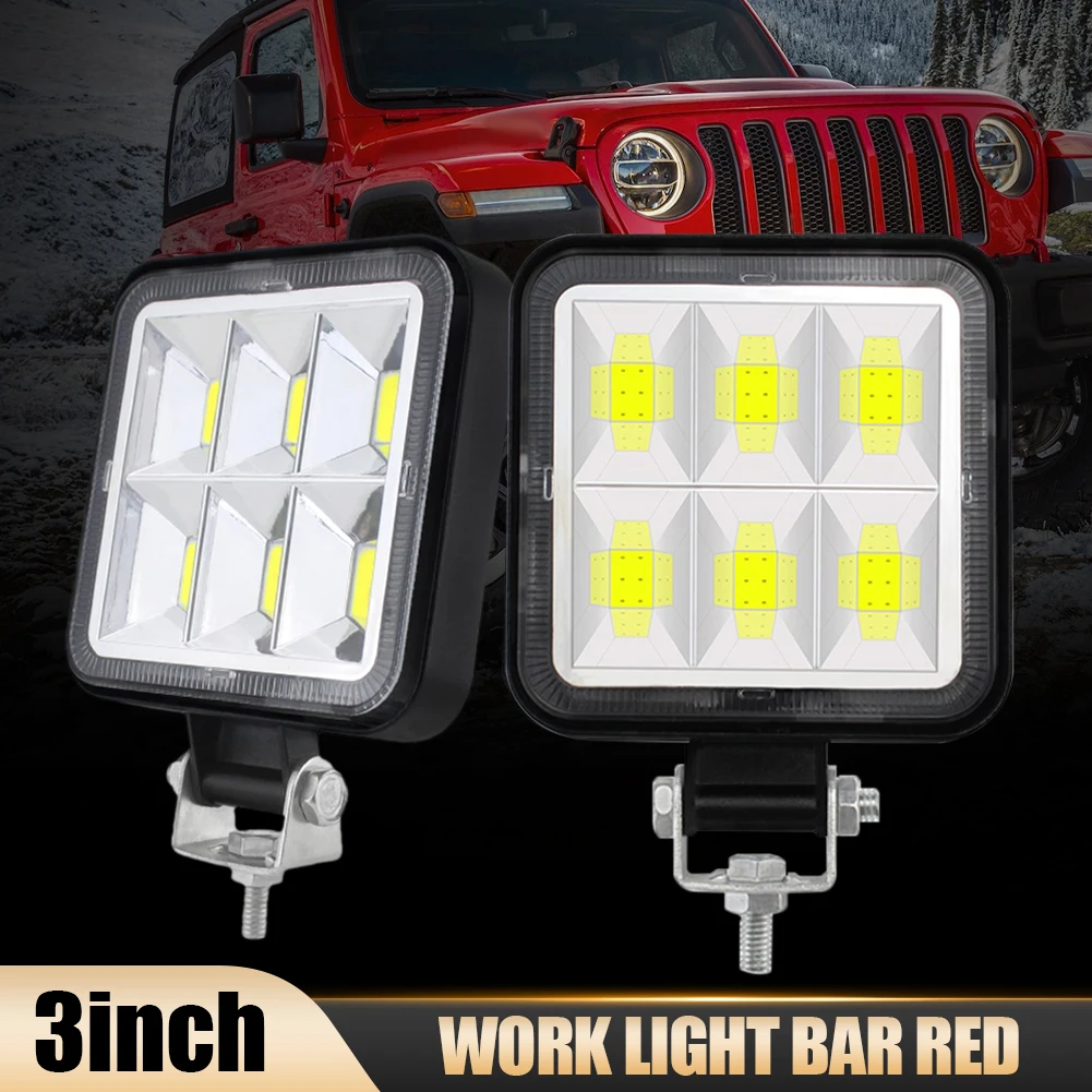 3inch Square LED Pod Work Light 12V-24V 40W 6COB Spot Light Driving Lamp 6500K White Waterproof LED Light for Car Off-road Truck