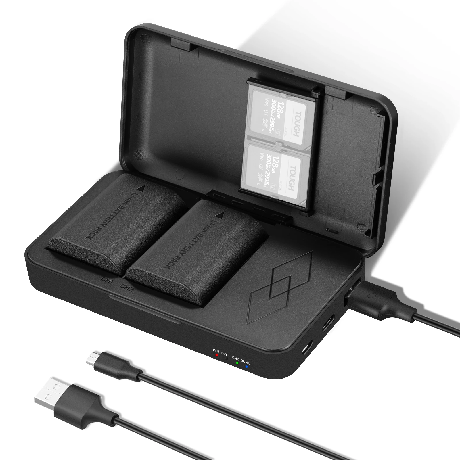 

NEEWER 2 Packs LP-E6 LP-E6N Replacement Batteries and an USB Dual Charging Case Set, Compatible with Canon 5D Mark II III 5D