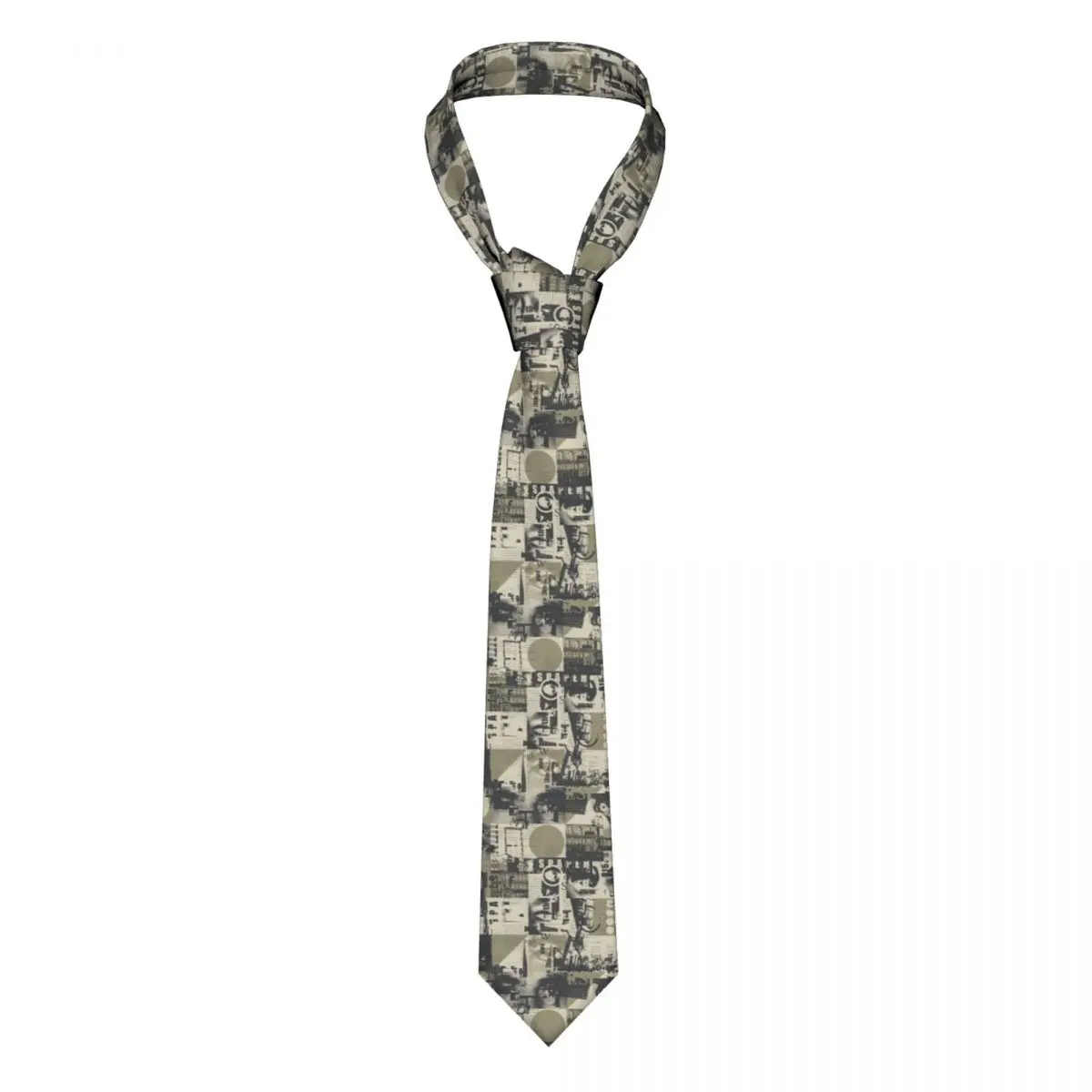 

Retro Grunge Style Newspaper Headlines Men Women Necktie Polyester 8 cm Wide Fleur De Lis Neck Tie Suits Accessories Cravat