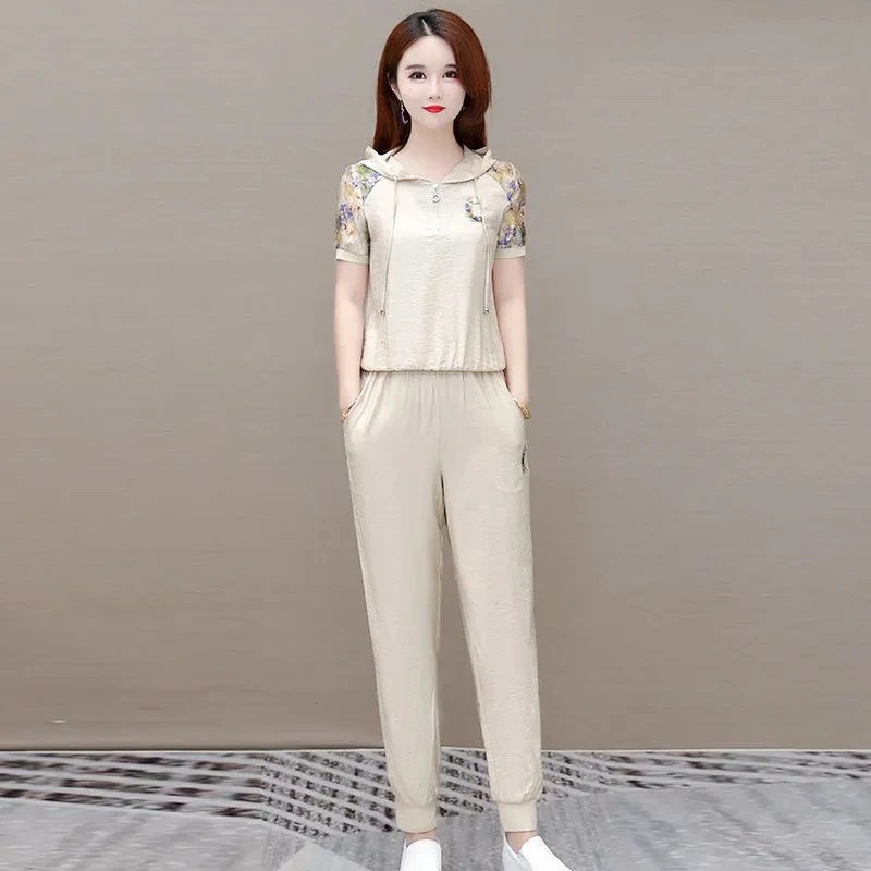 Новинка 2023 летний Повседневный Спортивный комплект с капюшоном для женщин