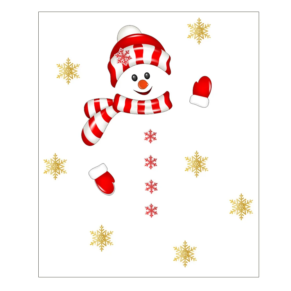 

Christmas Wall Decoration Christmas Refrigerator Stickers Christmas Car Window Sticker Snowman Refrigerator Sticker
