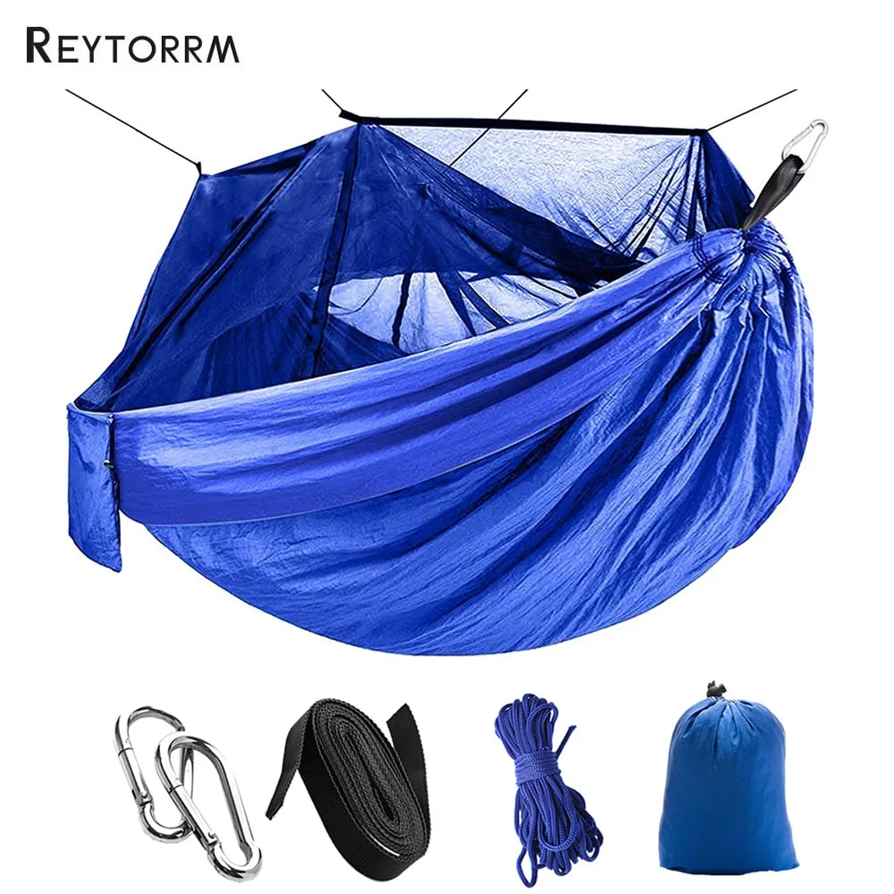 

260x140cm 1-2 Person Outdoor Camping Hammock with Mosquito Net Lightweight Portable Hammocks Park for Hiking Backpacking Travel