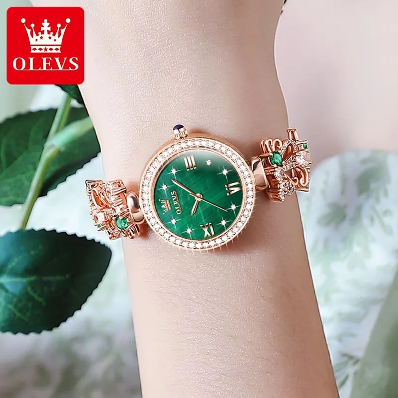 OLEVS Casual Fashion Quartz Womens Watches Trend Ladies Watch Slim Dial Design Diamond 2023 New Women Clock 30M Waterproof 9958