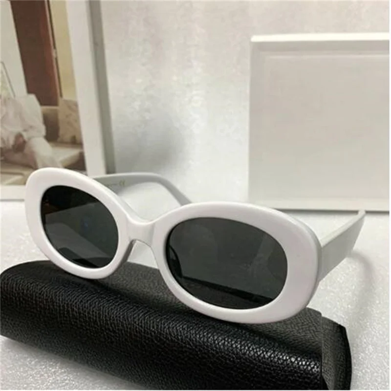 

High Quality Sunglasses Frame Oval Frame with Logo Temple designer shades INS Net Red Same Style SIGNATURE Glasses 40194