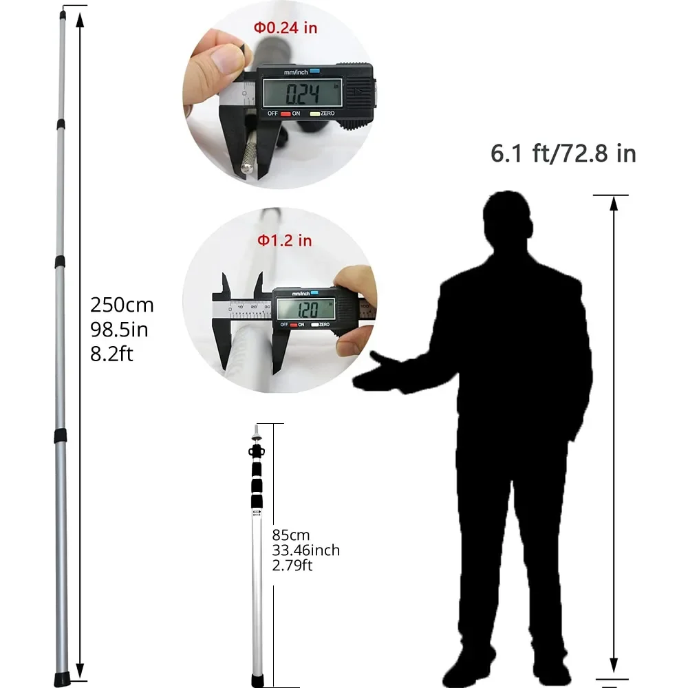 Алюминиевые 100 дюймовые столбы для кемпинга стойки поддержки