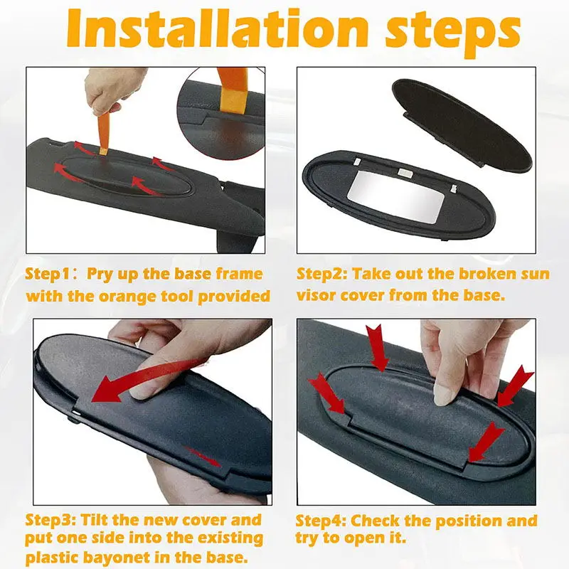 Замена корпуса козырька солнцезащитного зеркала автомобиля с функцией рифмовки, подходит для Porsche 996 997 911 986 987 Boxster Cayman Матовый черный.