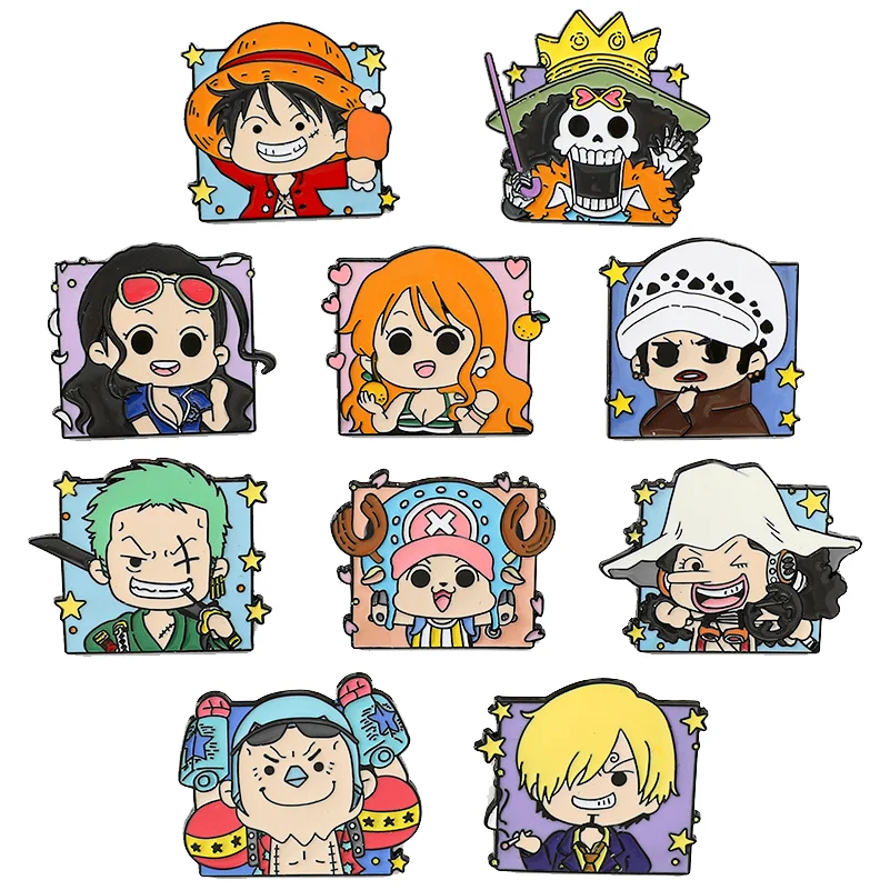 Металлические броши с аниме принтом модели и цвета в ассортименте