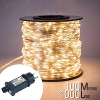100m 1000led fairy lights outdoor waterproof bendable with adapter christmas party wedding patio garden decoration