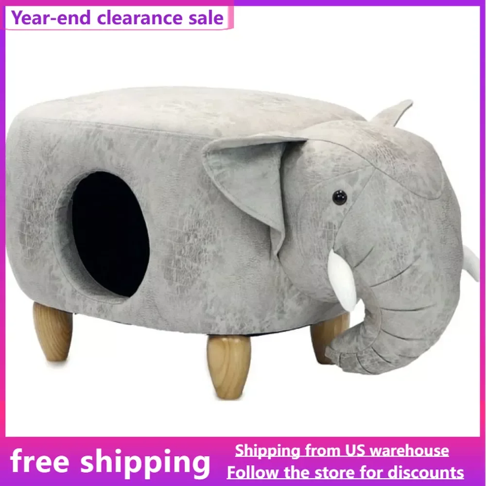 

Pet Supplies 16-In. Seat Height Light Gray Elephant Animal Shape Pet House Ottoman - Furniture for Nursery Free Shipping Bedroom