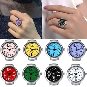 Vintage Punk Elastic Stretchy Quartz Watch Rings for Women Man Hip Hop Cool Finger Watch Rings Coupl in USA (United States)