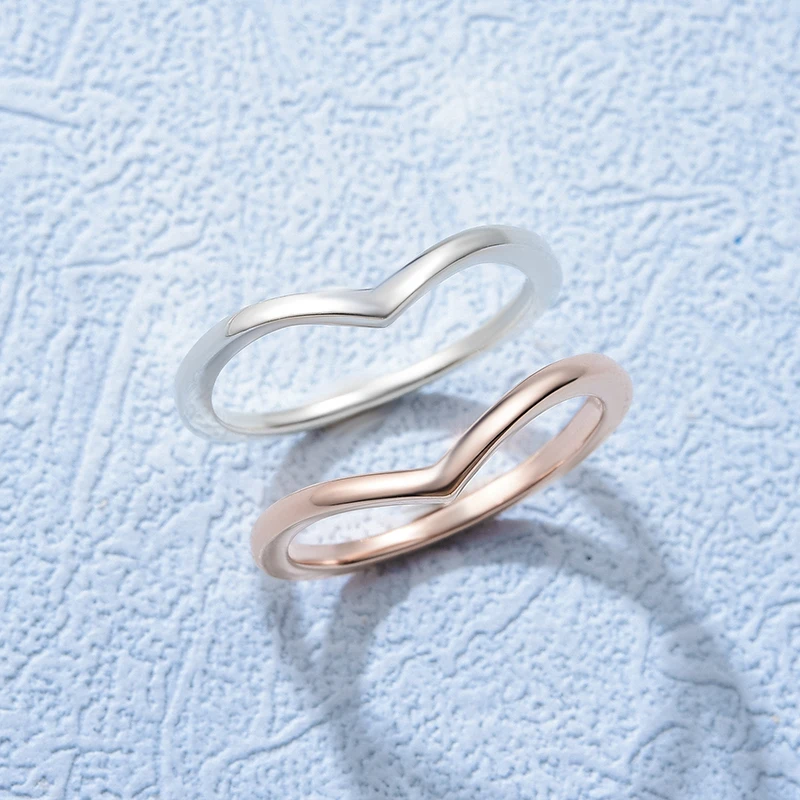

Stylever Minimalist 925 Sterling Silver Finger Rings for Women Simple Rose Gold Stackable Rings Wedding Jewelry Girlfriend Gift